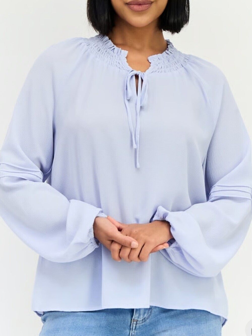 Social Standard Sanctuary Light Blue Peasant Blouse Sz XL